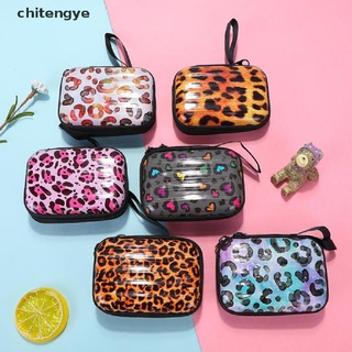 【chitengye】 1PC Mini Suitcase Shape Tinplate Coin Pack Leopard Square Bag Mini Pouch Purse Hot