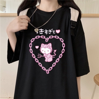 Camiseta feminina de manga curta plus size, fashion e fofa