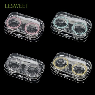 LESWEET Banda de Goma Caja de lentes de contacto Transparente Soporte de|de gafas Caja de lentes de contacto Mini Portátil Práctico Accesorios de gafas Contenedor de lentes de gafas/Multicolor