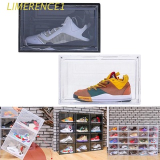 LIME Clear Plastic Shoe Box with Magnetic Closure Stackable Storage Case Shoe Organizer Collection Display for Men Women