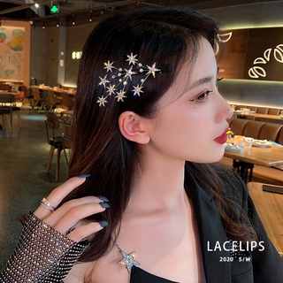 Moda de cinco puntas estrella diamante horquilla chica red rojo retro pico de pato accesorio para el cabello
