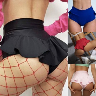 Pantalones Cortos Deportivos Sexy Para Mujer/Falda De Tenis/Baila/Shorts De Gimnasio/Color Sólido Antivaciado