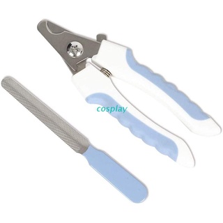 COS Pet Nail Clipper Strimmer , with Safety Lock and Protective Baffle Design, to Avoid Excessive Cutting, Wearing a Nail File, Dog Nail Clippers Suitable for All Cats and Dogs and Other Pets（White Blue）