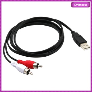 [ACUP] Cable USB a RCA, 1.5m USB Macho a 2 RCA Jack Macho Divisor Cable de Audio Y Video Lnea de Adaptador Compuesto AV