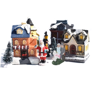drainsjr 10 unids/set de decoraciones navideñas luminosa casa pequeña casa santa claus regalo super (4)