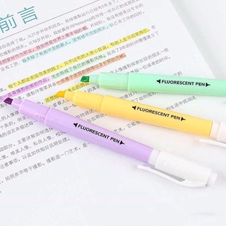 JUNTRADE Kids Double Head Gift Highlighter Pen Fluorescent Pen Markers Pastel Drawing Pen 6Pcs/Set School Supplies Student Supplies Stationery DIY Drawing Markers Pen (9)