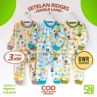 (3Pc) Trajes de pijama largos para niños RIDGES Jungle Land/edad 2-5 años camiseta + pantalones largos | Bwr