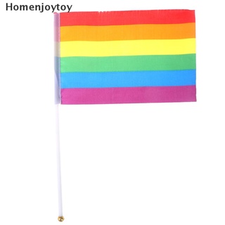 <htoy> 5x bandera de mano arco iris ondeando bandera gay pride lesbiana paz lgbt banner festival caliente