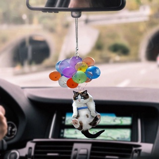 {FCC} Adorno colgante para coche de gato con globo colorido adorno para decoración Interior del coche