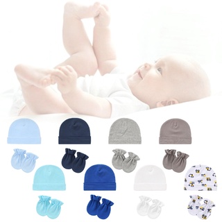 th bebé anti-arañazos guantes sombrero conjunto de manoplas recién nacidos caliente gorro kit de bebé regalos de ducha