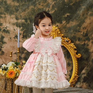 2021 Lolita niña princesa vestido rosa serie españa falda bebé falda (2)