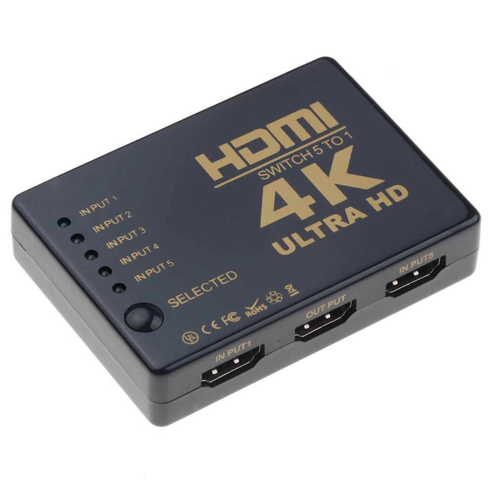 5in1 3D 1080p 5Port 4K HDMI conmutador HDMI conmutador Selector divisor (4)