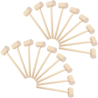 18PCS Mini Wooden Hammer for Chocolate, Small Breakable Heart Hammer, Premium Natural Wooden Crab Mallet, Multi-Purpose Wood Hammer for Breakable Heart