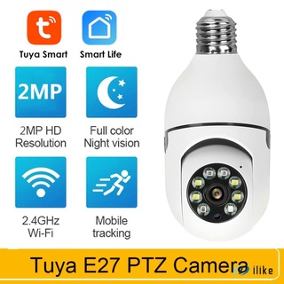 2MP Tuya Smart Life E27 Bulb Lamp Camera 1080P Wifi IP PTZ IR Night Vision Home Security Auto Tracking Video Surveillance Camera
