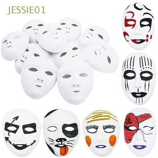 jessie01 3d decoración de halloween blanco protección mascarada protección mardi gras festival diy cubierta facial protección de ojos adultos cosplay props
