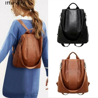[iffarvery] mochila de cuero para mujer, antirrobo, bolso de hombro, escuela, viaje, bolsa de hombro.