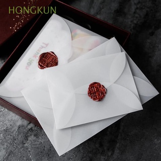 HONGKUN Gift Packing Sulfuric Acid Paper Envelopes Invitation For DIY Paper Envelopes Postcard Wedding White Stationary For Letter Vintage Semi-transparent