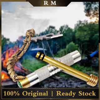 roomdecor Portable Outdoor Camping Piston Fire Starter Tube Emergency Survival Tools