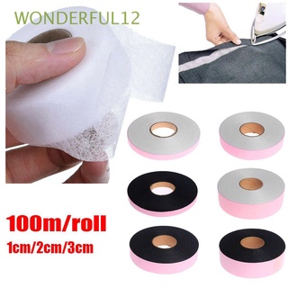 WONDERFUL12 Non-woven Liner DIY Wonder Web Fabric Roll Single-sided Adhesive Sewing Iron On 100meters Turn Up Hem