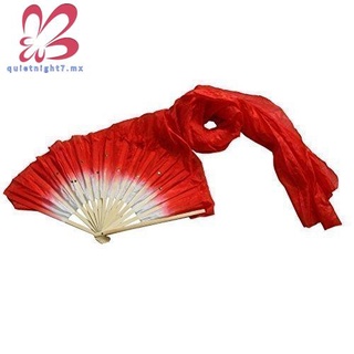 venta caliente 1.8m hecho a mano danza del vientre danzante seda bambú abanicos largos velos rojo