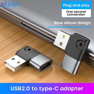 USB2.0 To Type C OTG Adapter For Macbookpro 90° Elbow Adapter For Xiaomi USB Adapter Type-C OTG Cable Converter slide