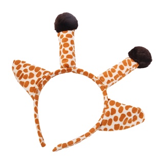 verd jirafa oreja diadema sika ciervo de dibujos animados tocado de felpa fiesta accesorios para el cabello (5)