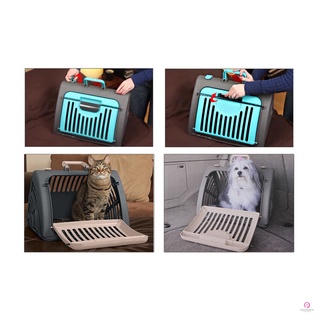 Portamascotas portátil jaula perro gatos portador con asa para coche avión viaje (9)