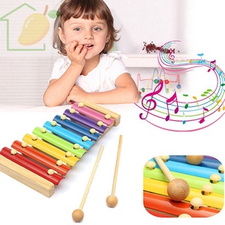 madera de 8 tonos multicolor xilófono madera instrumento musical juguetes para bebé niños