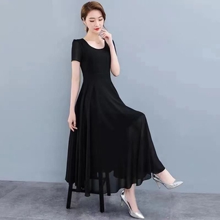 Women's Dress/2021Summer New Style Women's Western Style Large Size Long Dress for Fat Girls Belly-Covering and Youthful-Looking Slimming and FatmmMesh Dress (1)