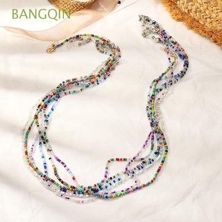 BANGQIN Trendy Crystal Bead Chain Anti-lost protection Cord Holders Face protection Necklace All-match Rice Bead Men Fashion Neck Straps Mixed Color Glasses Chain