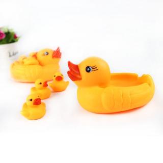 Sf Squeezed patito pequeño pato amarillo familia conjunto de pato madre con patito bañera baño juguete de baño (3)
