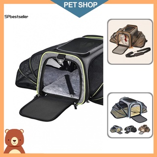 SPbestseller Lightweight Puppy Carrier Cat Carrier with Expandable Mesh Windows Anti-deform for Travel (1)