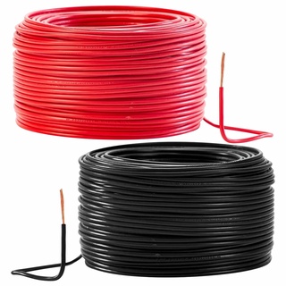 Cable Electrico Alu-cobre Unipolar Calibre 12 De 100 Metros color negro y rojo