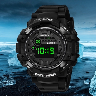 Promotion Fashion Waterproof Men's Boy LCD Digital Stopwatch Date Rubber Sport Wrist Watch (1)