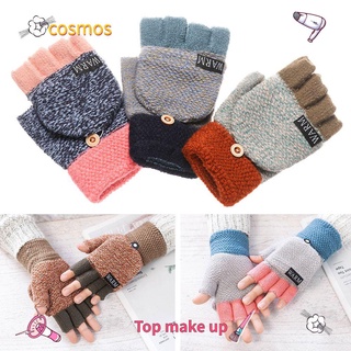 Aleta suave sin Dedos cosmos Moda hombres expuestos Dedo gruesos guantes De lana guantes cálidos De invierno/Multicolor