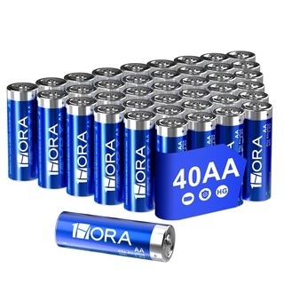 1Hora 1.5V Bateria Paquete De 40 Pilas Con Estuches Baterias Alcalinas AA