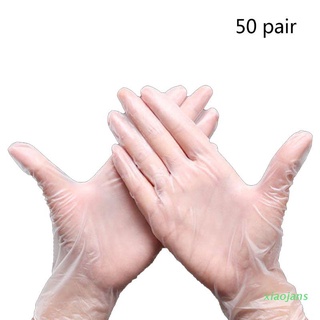 xjs 100 guantes de vinilo desechables de grado alimenticio guantes de plástico antiestáticos para limpieza de alimentos, cocina, restaurante, cocina, bricolaje, accesorios