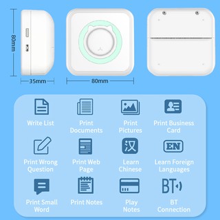 Mini impresora térmica portátil foto bolsillo impresora de impresión inalámbrica Bluetooth para Android Ios Impresoras Impresoras (7)
