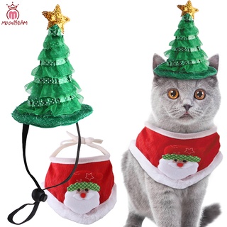 navidad mascota sombrero collar conjunto de vestir gorra mascota divertido tocado cosplay accesorios para gato perro
