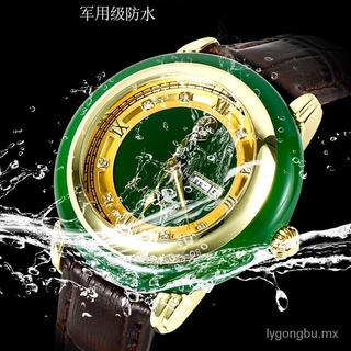 reloj automático jade jade calendario impermeable luminoso conmemorativo mao zedong reunión venta regalo hetian jade pareja reloj (8)