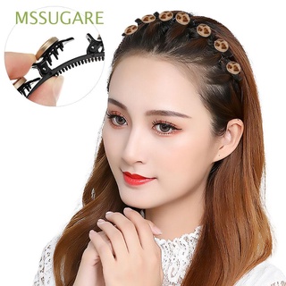 MSSUGARE Ropa de moda Horquilla de perla Multicapa Fijación del flequillo Cabestrillo Diseño dental Peinado Leopardo Mujer Horquilla