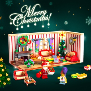 compatible con lego christmas series pequeñas partículas ensambladas bloques de construcción de navidad casa modelo de juguete regalo para niños 1208pcs