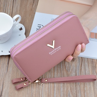 Double Zipper Hand Wallet 2021New Women's Wallet Long Fashion Large Capacity Double-Layer Wallet Mobile Phone Bag