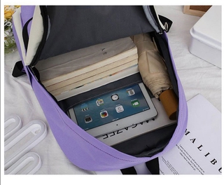 Juego de mochilas de dibujos animados Kpop BTS BT21 de Kpop BT21 -incluye bolsa de mensajero/bolsa de embrague/funda de bolígrafo/paquete Casual, bolsa de ordenador portátil (7)