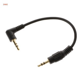 SHAS - adaptador de cable de Audio para altavoz de 10 cm, ángulo recto, macho a macho, 3,5 mm