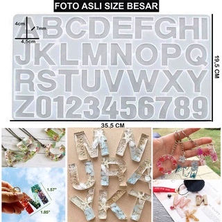 Gran tamaño A-Z letras molde y números del alfabeto molde de resina alfabeto molde de silicona moldes de resina