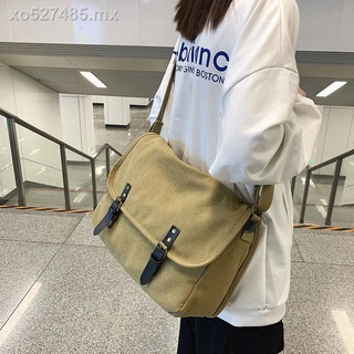 Tide marca estilo japonés ins bolso de hombro de gran capacidad bolso de mensajero masculino estudiante salvaje retro bolso de mensajero bolso de lona femenino