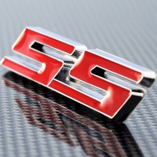 [Instock] Insignia De Emblema De Metal Rojo SS Para Coche , Adhesivo Para Chevrolet Corvette Camaro