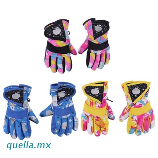 quella Waterproof Winter Skiing Snowboarding Gloves Warm Mittens For Kids Full-Finger Gloves Strap for Sports, Skiing, Cycling