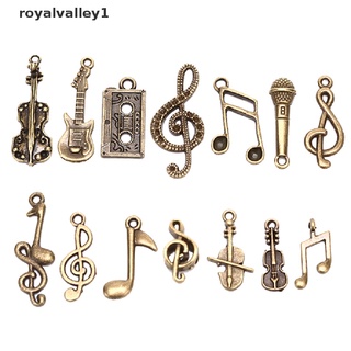 CHARMS royalvalley1 70 pzs colgantes de plata tibetana con notas musicales para guitarra diy mx
